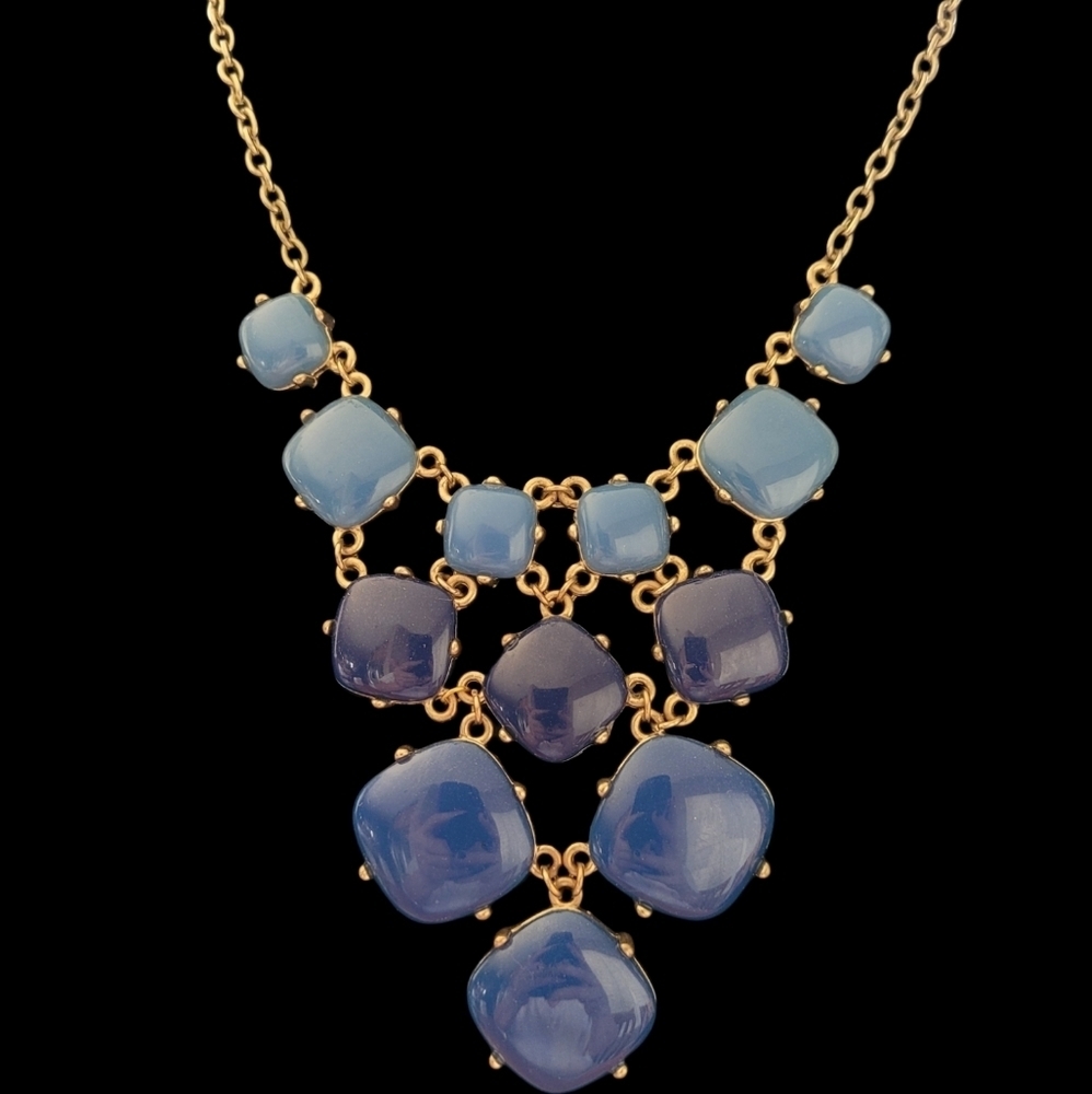Y2K - Blue Aycrlic Stone Bib Necklace